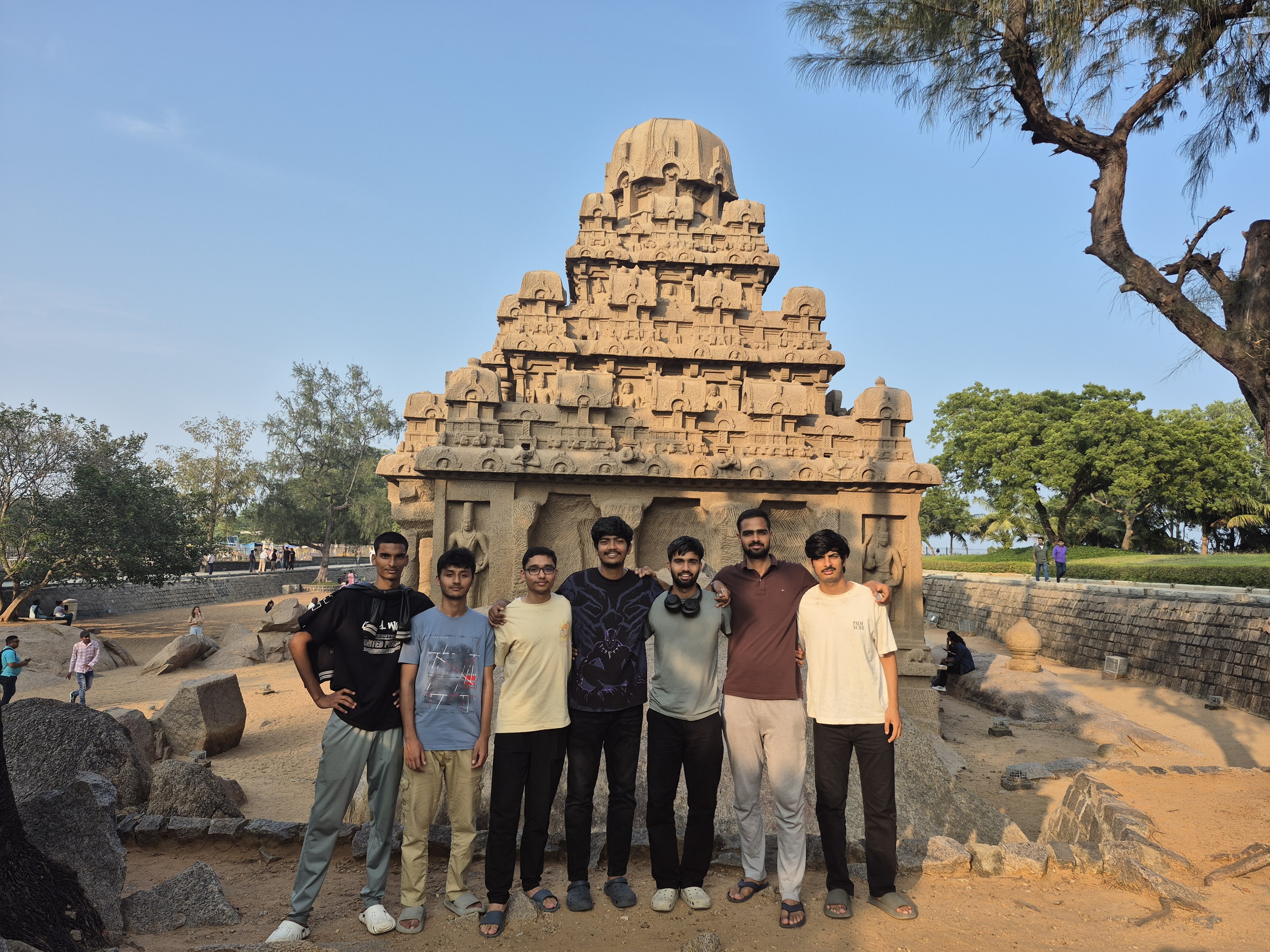 Basketball team at Mahabalipuram